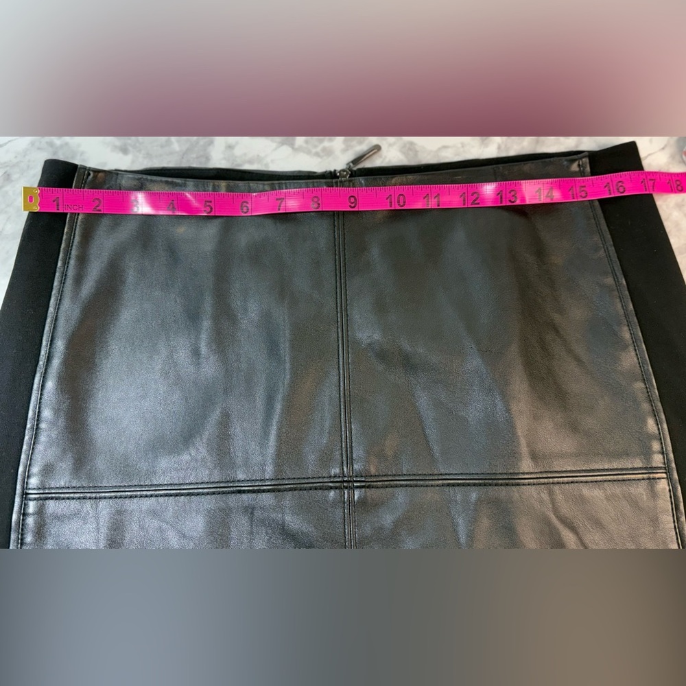 Black Faux Leather Panel Mini Skirt by White house black market - Picture 3 of 7